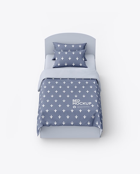 Download Bed with Cotton Linens Free Mockup - FreeMockup.net