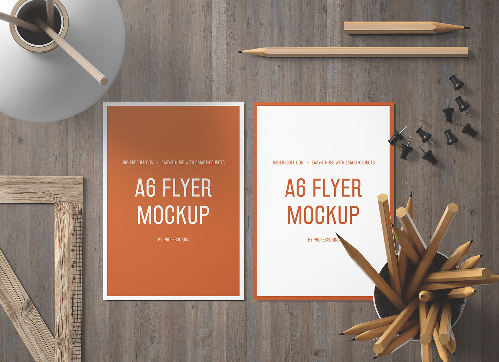 Download Free A6 Size Front & Back Flyer Mockup - FreeMockup