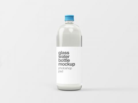 Download Glass Water Bottle - Free Mockup - FreeMockup