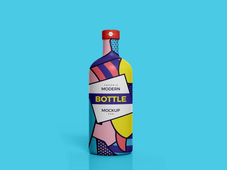 Modern Brand Bottle - Free Mockup - FreeMockup