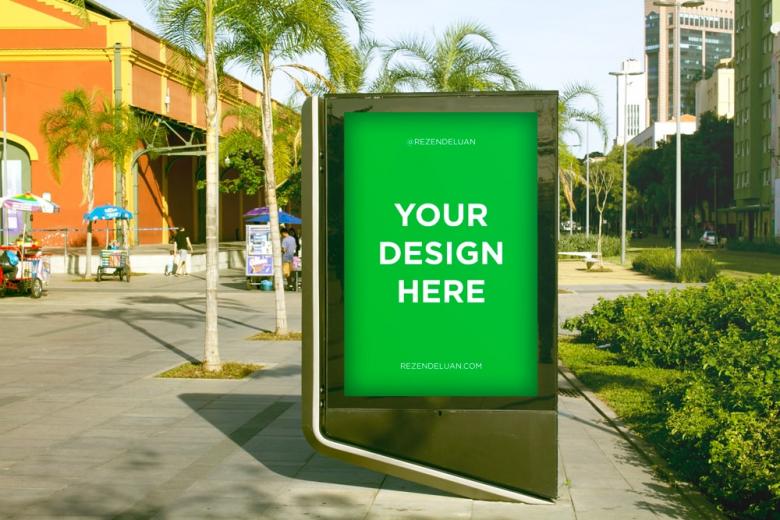 Download Outdoor Kiosk Advertisement Free Mockup - FreeMockup