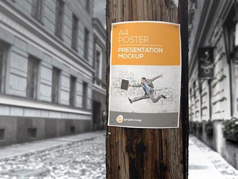 Download Utility pole flyer poster - Free mockup - FreeMockup