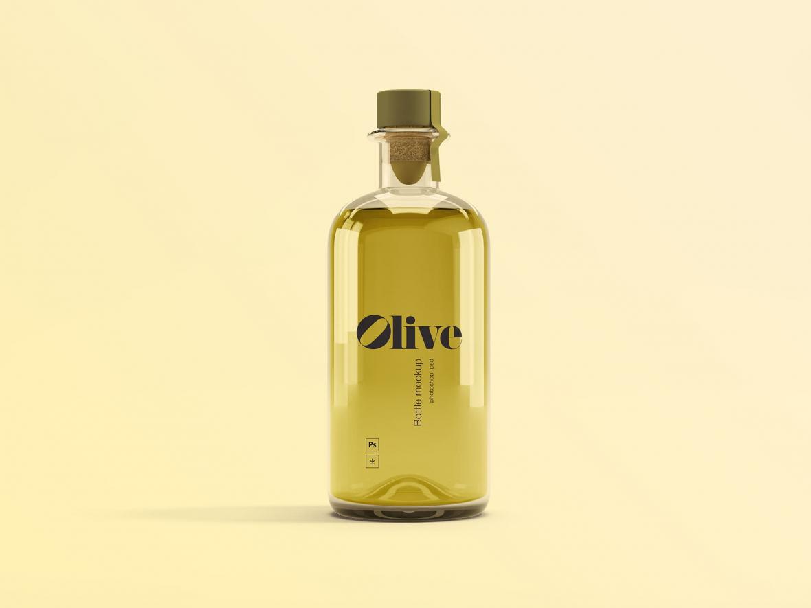 Download Olive Oil Bottle Free Mockup - FreeMockup