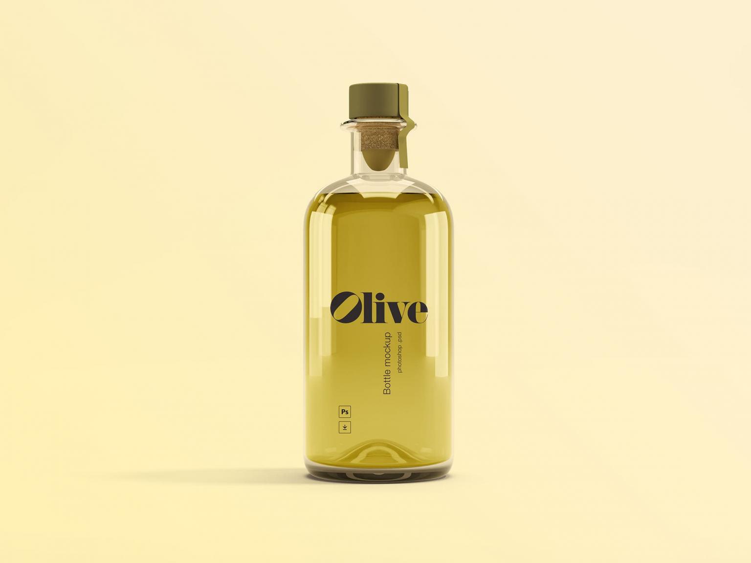 Download Olive Oil Bottle Free Mockup - FreeMockup