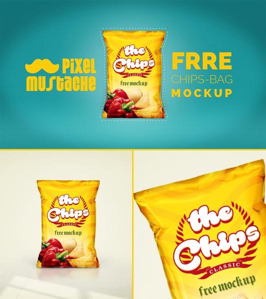 Download Realistic Chips Bag Free Mockup - FreeMockup