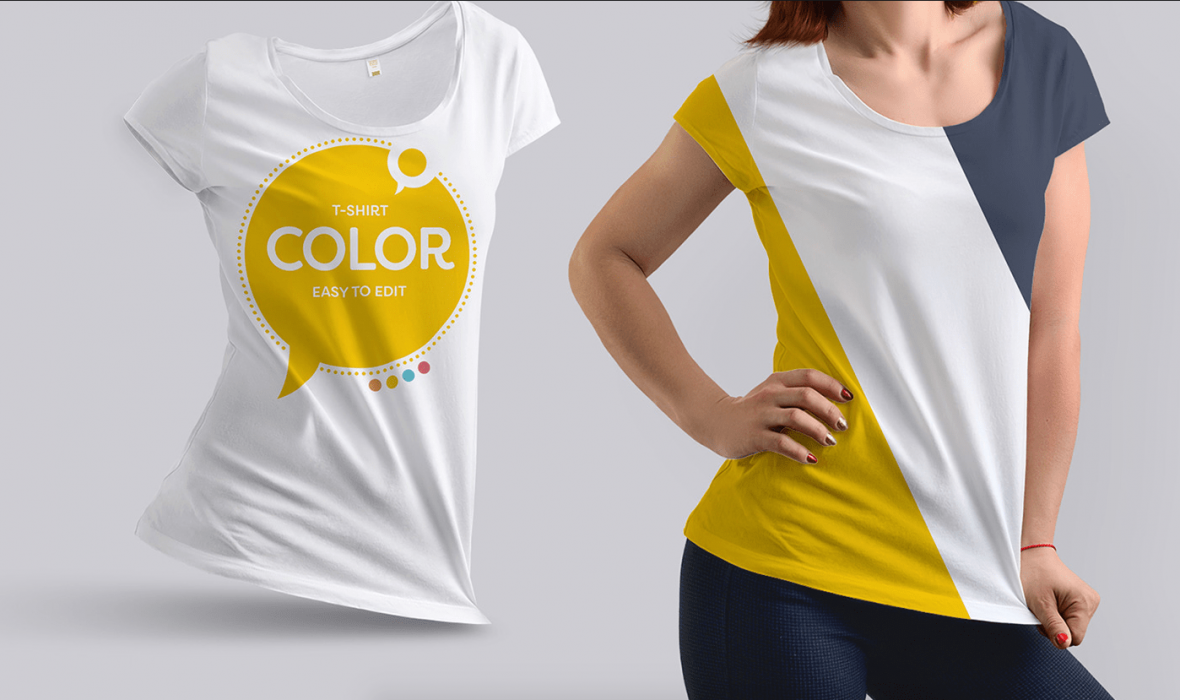 Download Girl Wearing T-Shirt - Realistic Free Mockup - FreeMockup