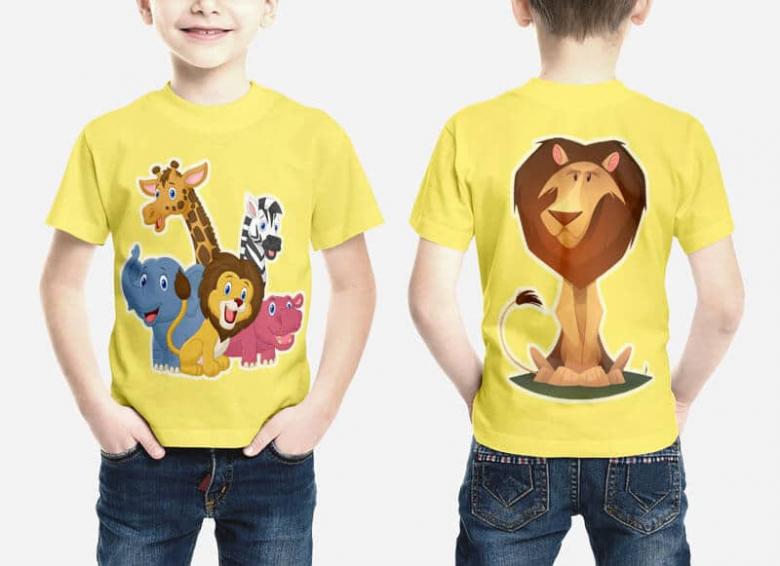 Download Kids T-Shirt Front & Back Free Mockup - FreeMockup