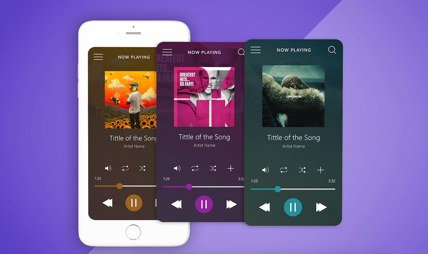 Music Player Interface Free UI Mockup & Illustration ...