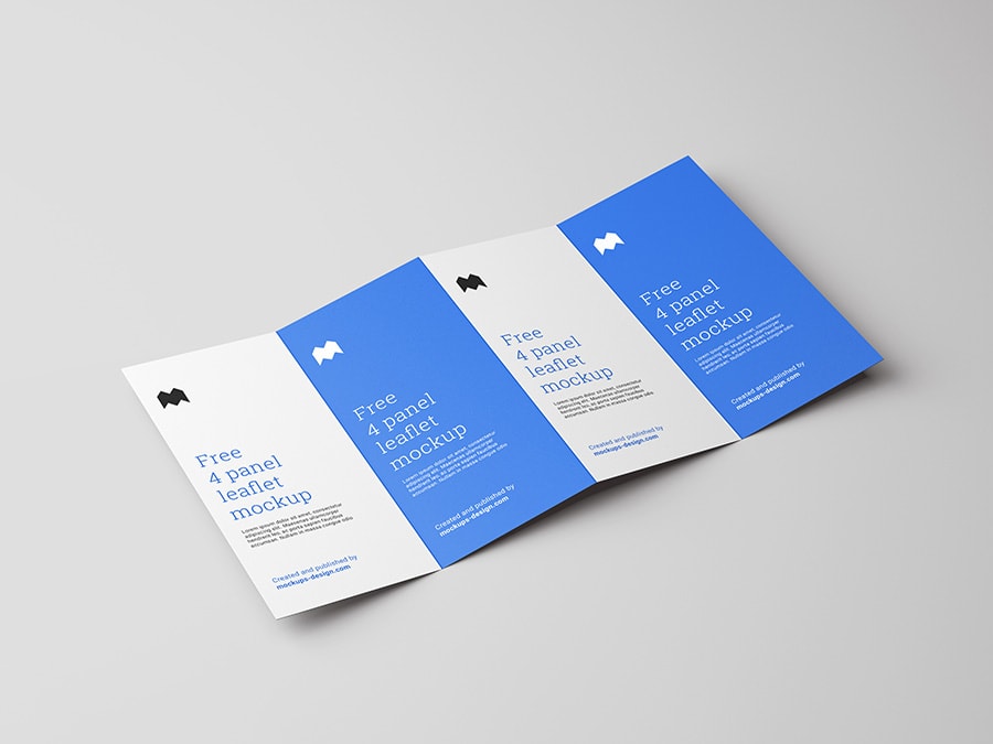 4 Fold Leaflet Free Mockup