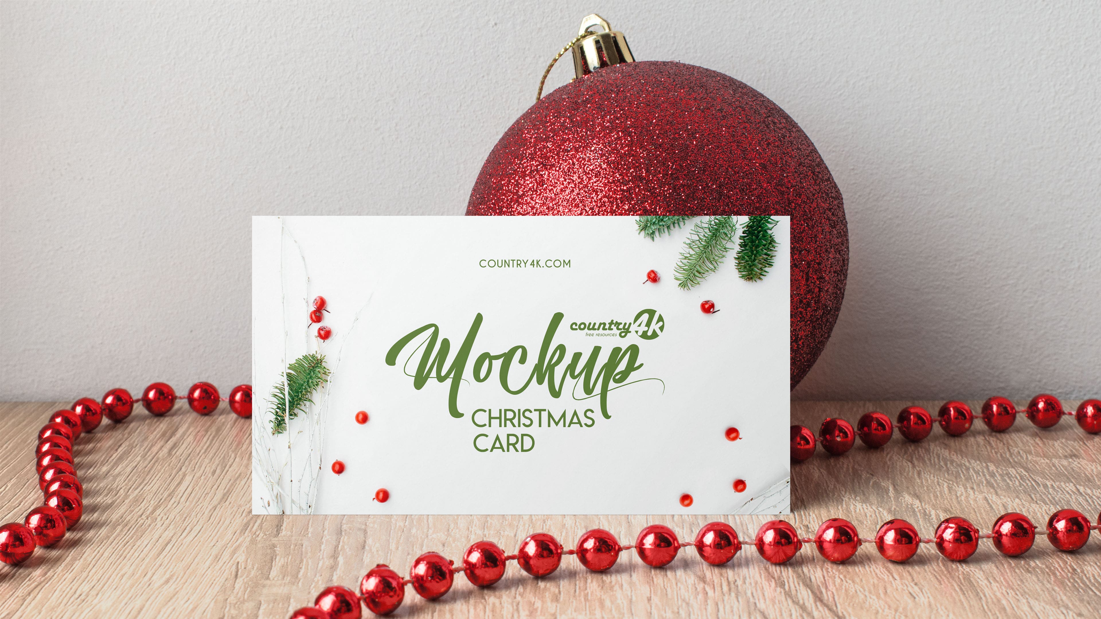 Free Christmas Card Mock-up