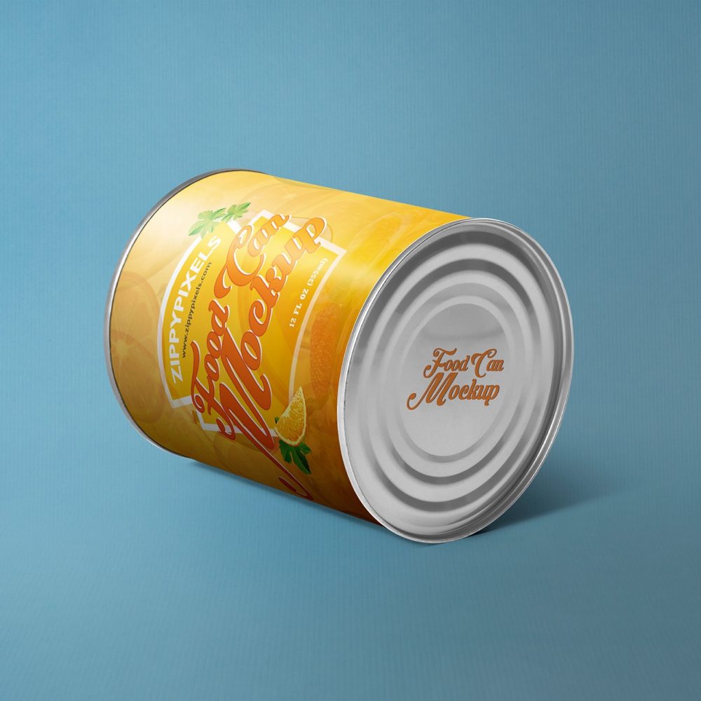 Download Free Food Can Mockup For Product Packaging Designs - FreeMockup.net