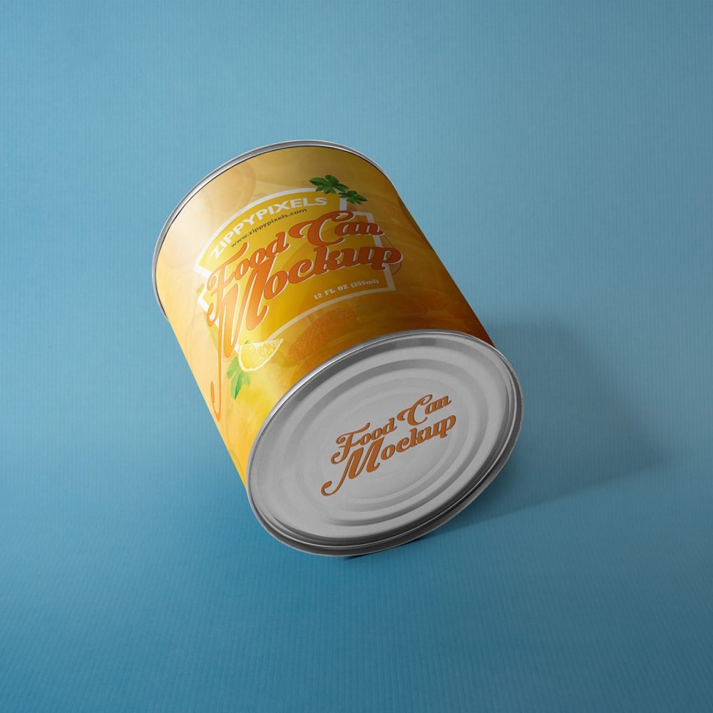 Download Free Food Can Mockup For Product Packaging Designs - FreeMockup.net