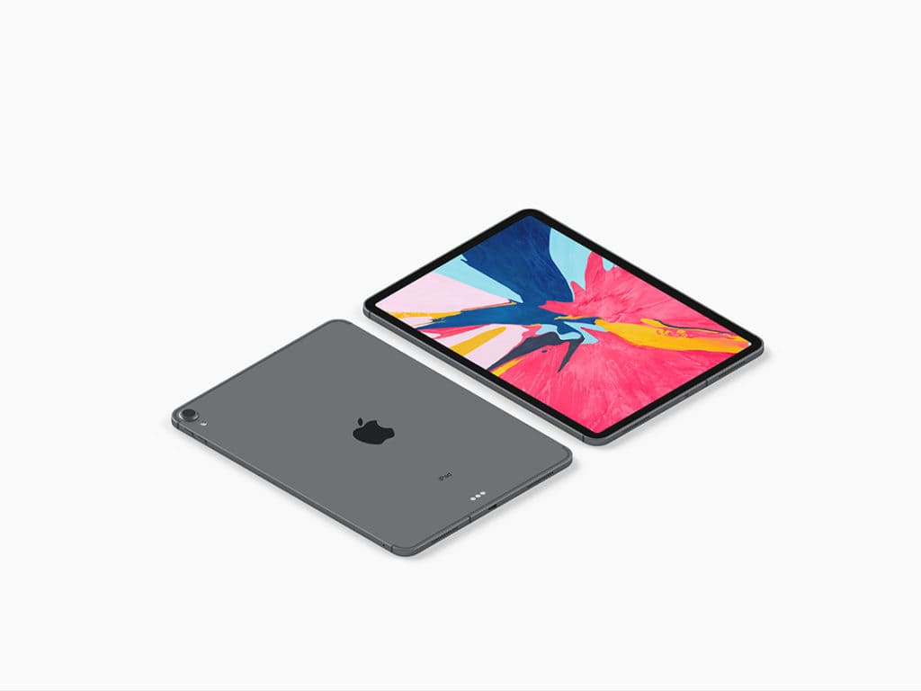 Isometric iPad Pro Free Mockup