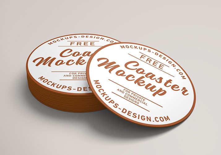 Free Round Coaster Mockup