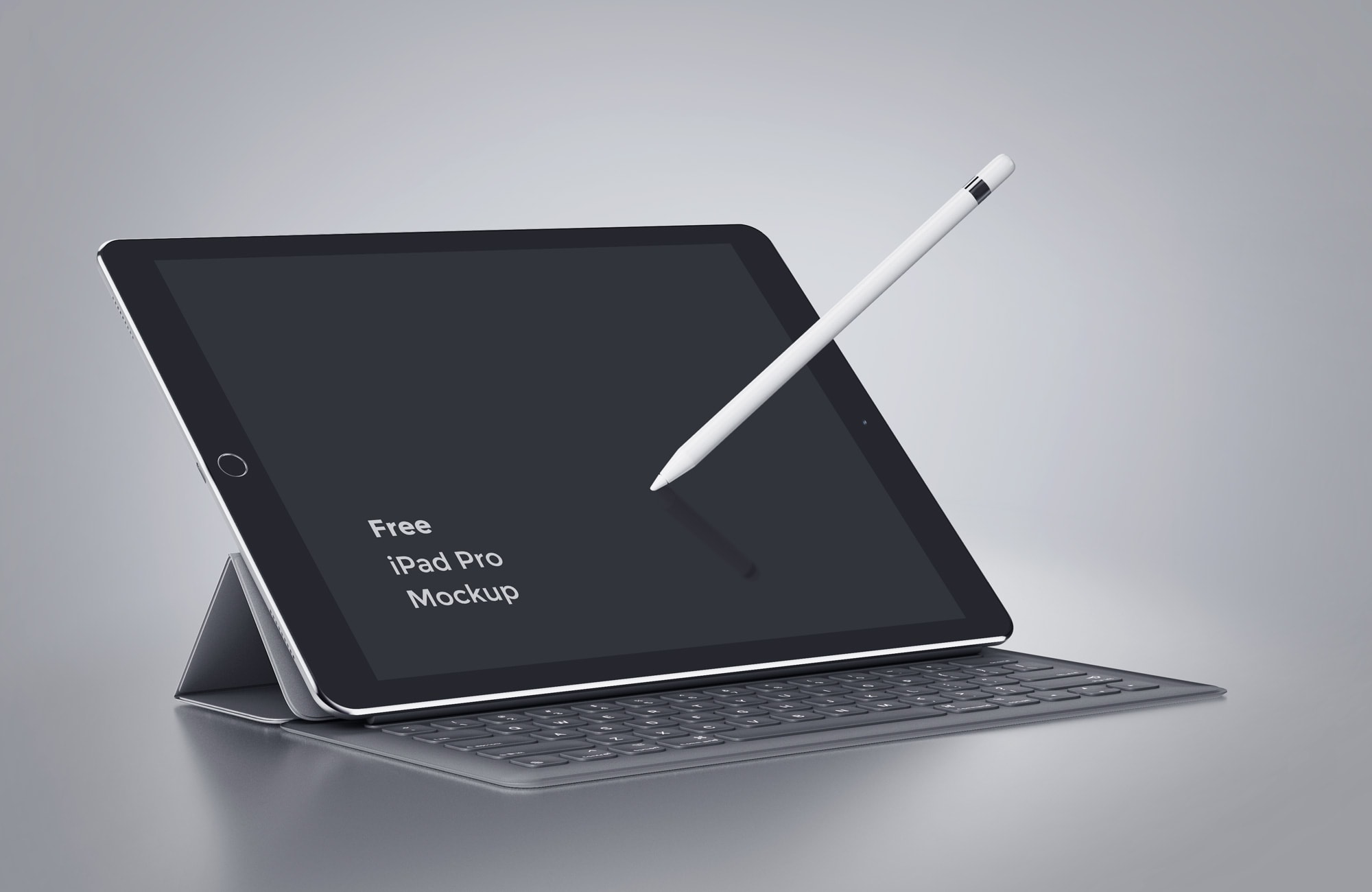 iPad Pro With Movable Pencil Free Mockup