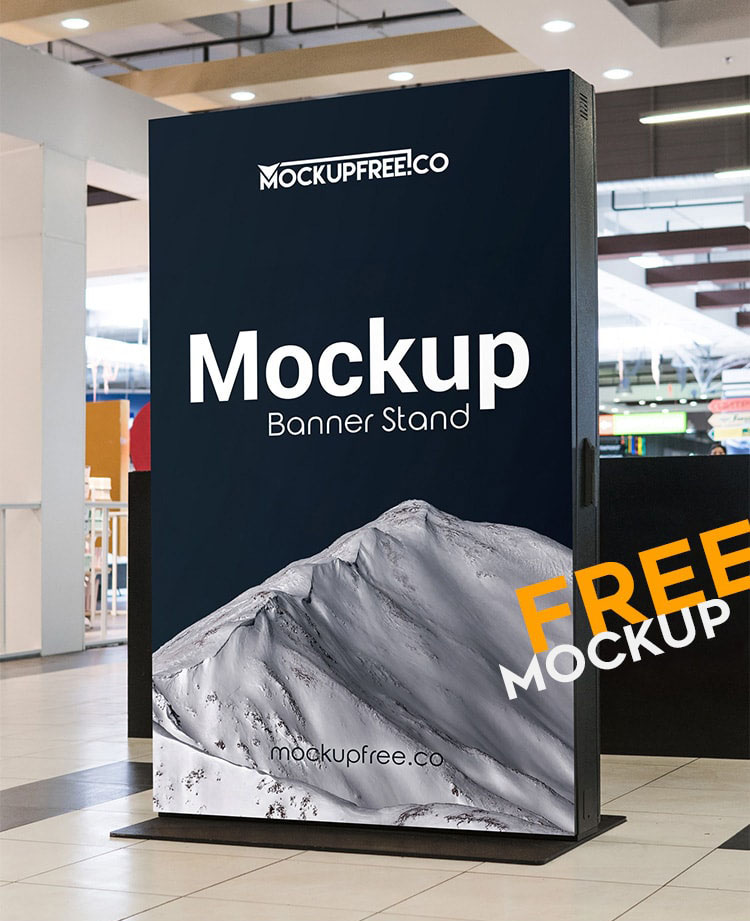 Free Banner Stand Mockup