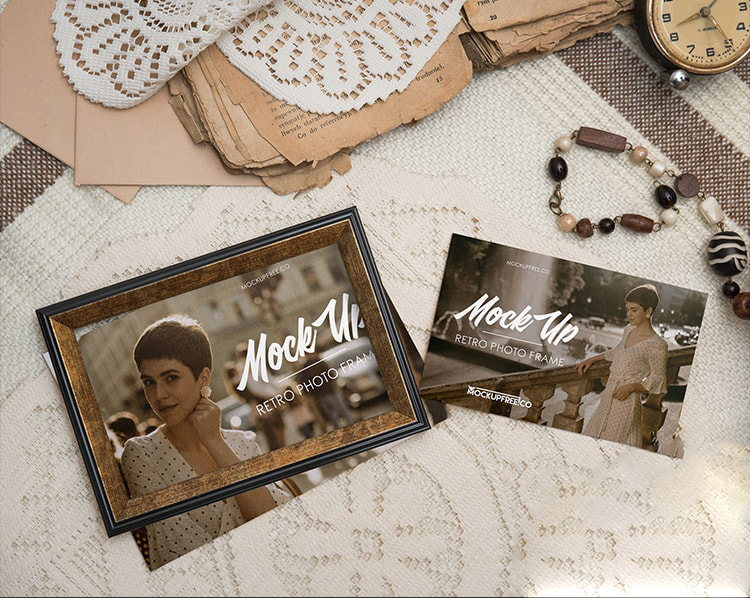 Free Retro Photo Frame Mockup