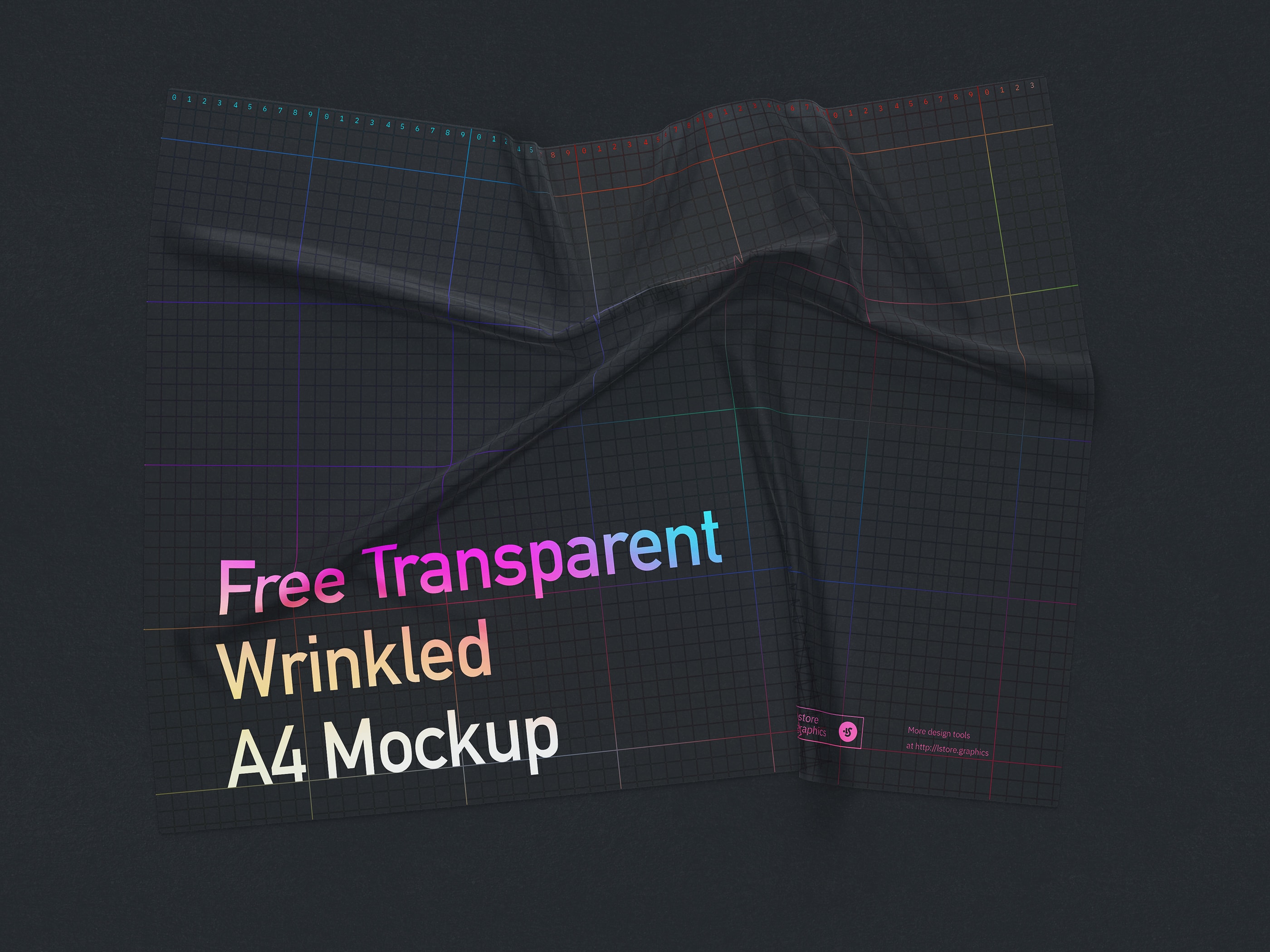 Free Transparent Wrinkled A4 Mockup