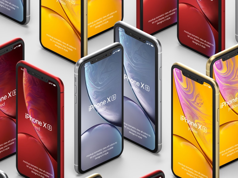 Free iPhone XR Isometric Mock-up