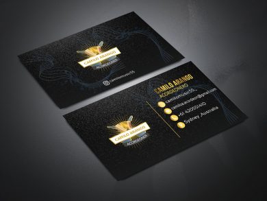 Gold and Black Business Card Free Mockup - FreeMockup