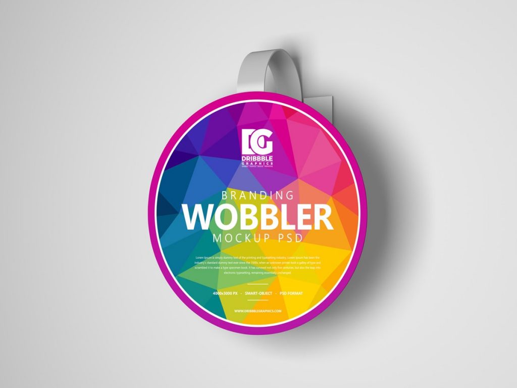 Download Free Wobbler Hanging on Wall Mockup - FreeMockup.net