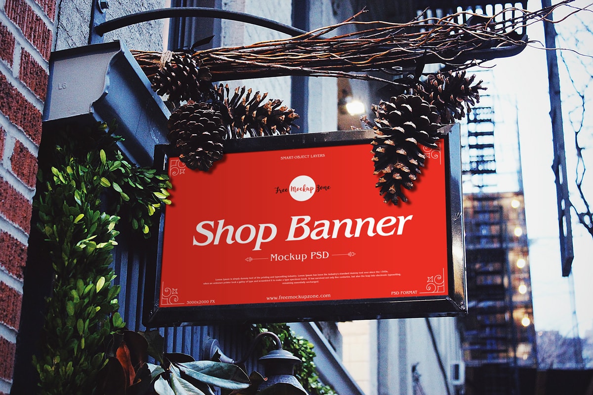 Free Brand Shop Banner Mockup