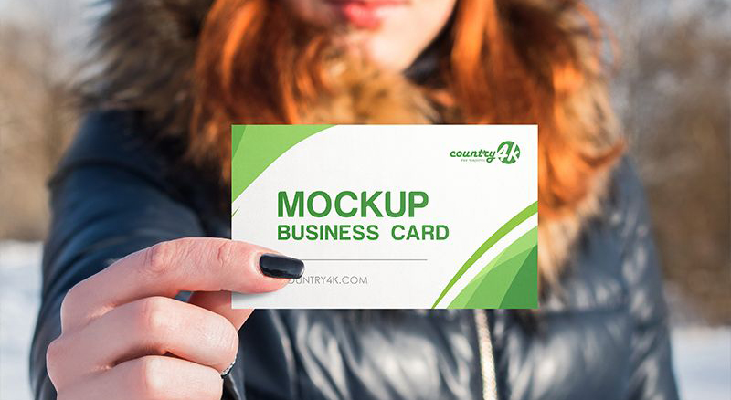 Free Business Card in Hand Mock-ups