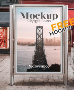 Free City Light Poster Mockup