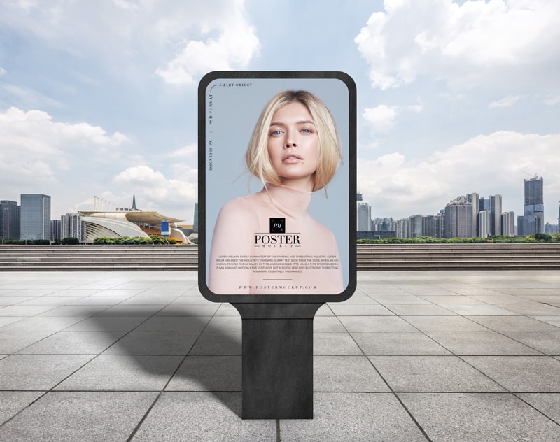 Free Outdoor Advertisement Poster Mockup