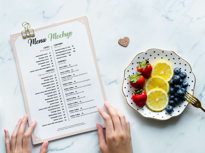 Free Restaurant Menu Mockups