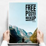 Hands Holding A Poster Free Mockup Freemockup