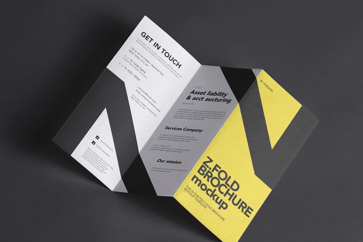 Z-Fold Brochure Free Mockup