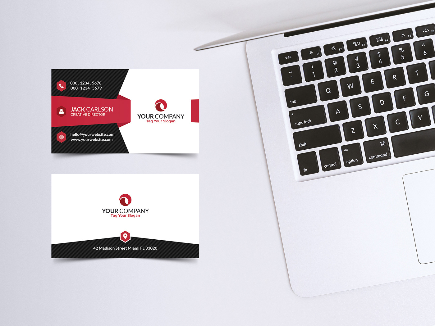 Free Business Card with MacBook Mock-ups