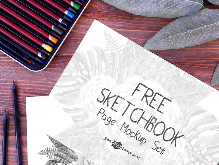 Download Free SketchBook Page Mockup Set - FreeMockup