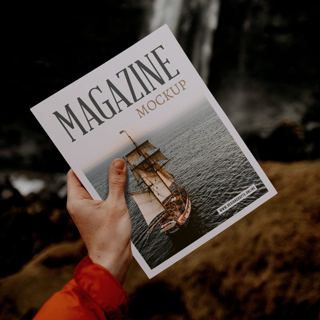 Download Magazine With Hand Free Mockup - FreeMockup