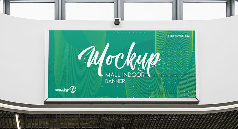Free Mall Indoor Banner Mockup