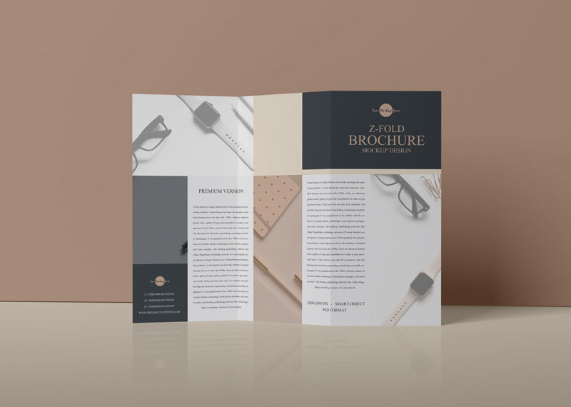 Free Z-Fold Brochure Mockup