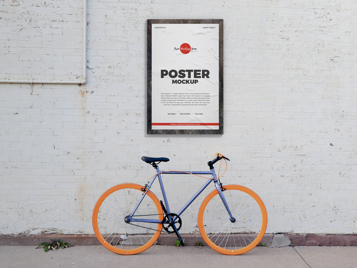 Free Street Wall Poster Mockup Design