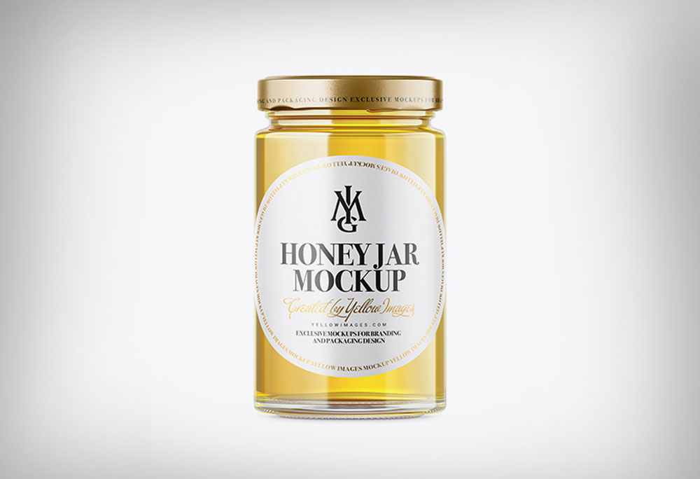 Honey Jar Bottle Free Mockup PSD Template