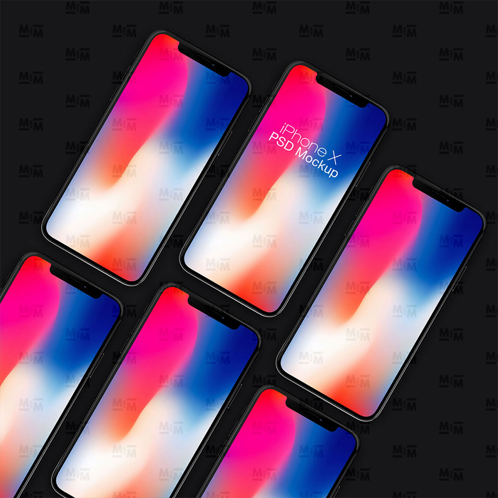 iPhone X Collection Free PSD Mockup
