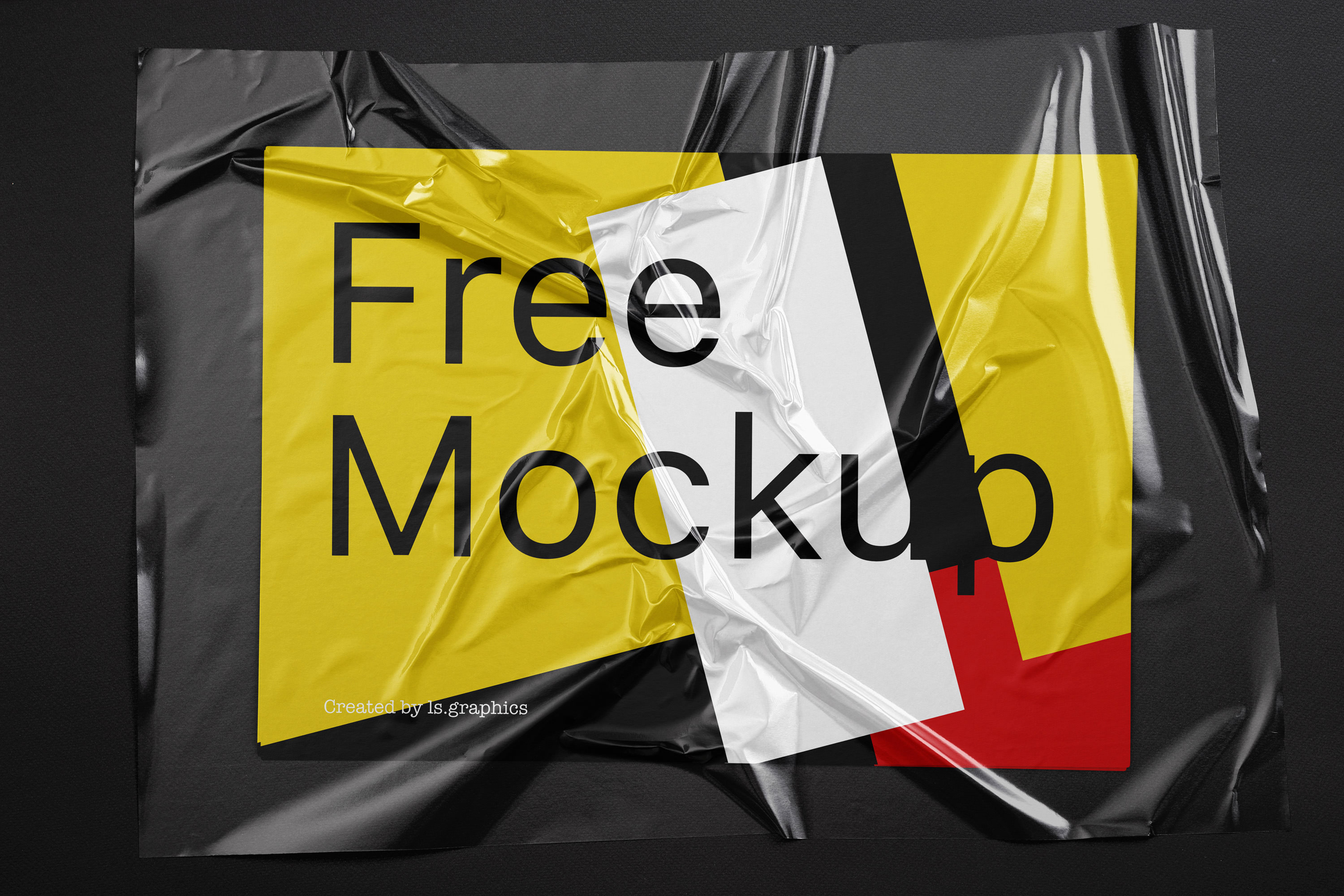 Download Plastic Wrinkled Reflections Free Mockup - FreeMockup