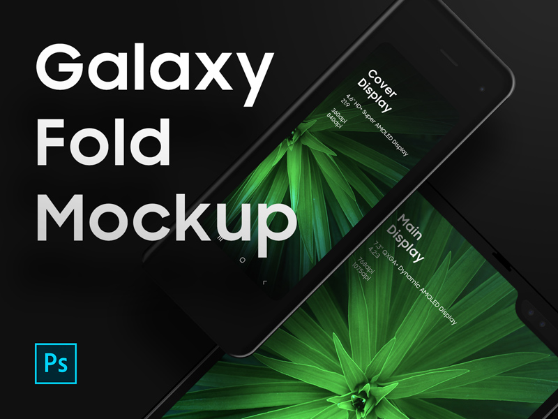 Galaxy Fold Free PSD Mockup