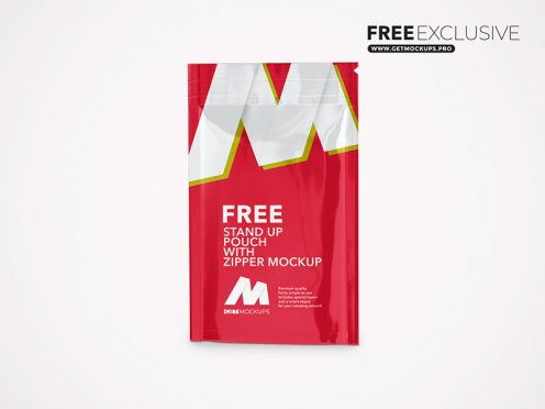Download Stand Up Pouch With Zipper Free Mockup - FreeMockup