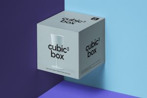 Cubic Box Packaging Free PSD Mockup