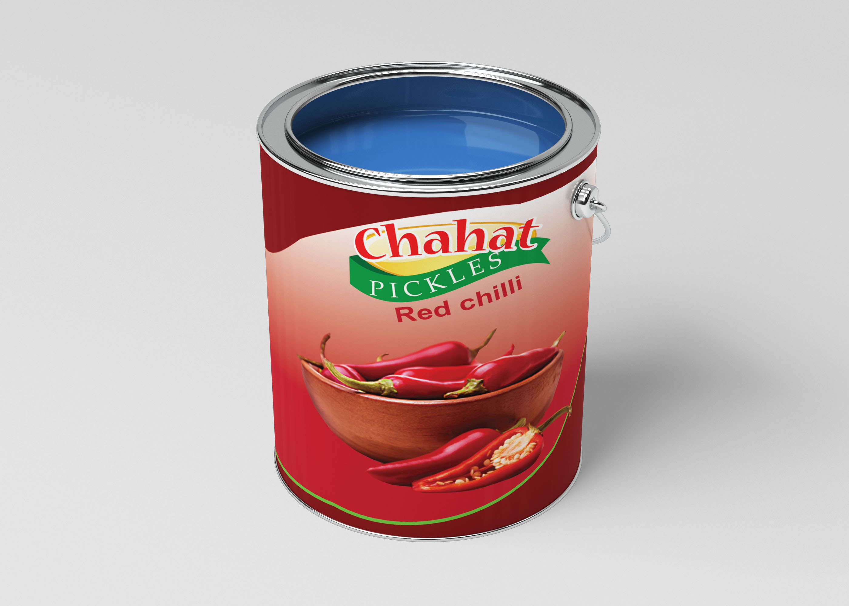 Free Red Chili Pickle Can Mockup