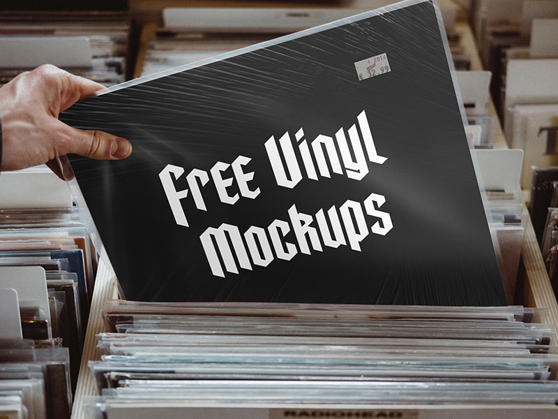 Download Realistic Vinyl Cover Free Mockup - FreeMockup