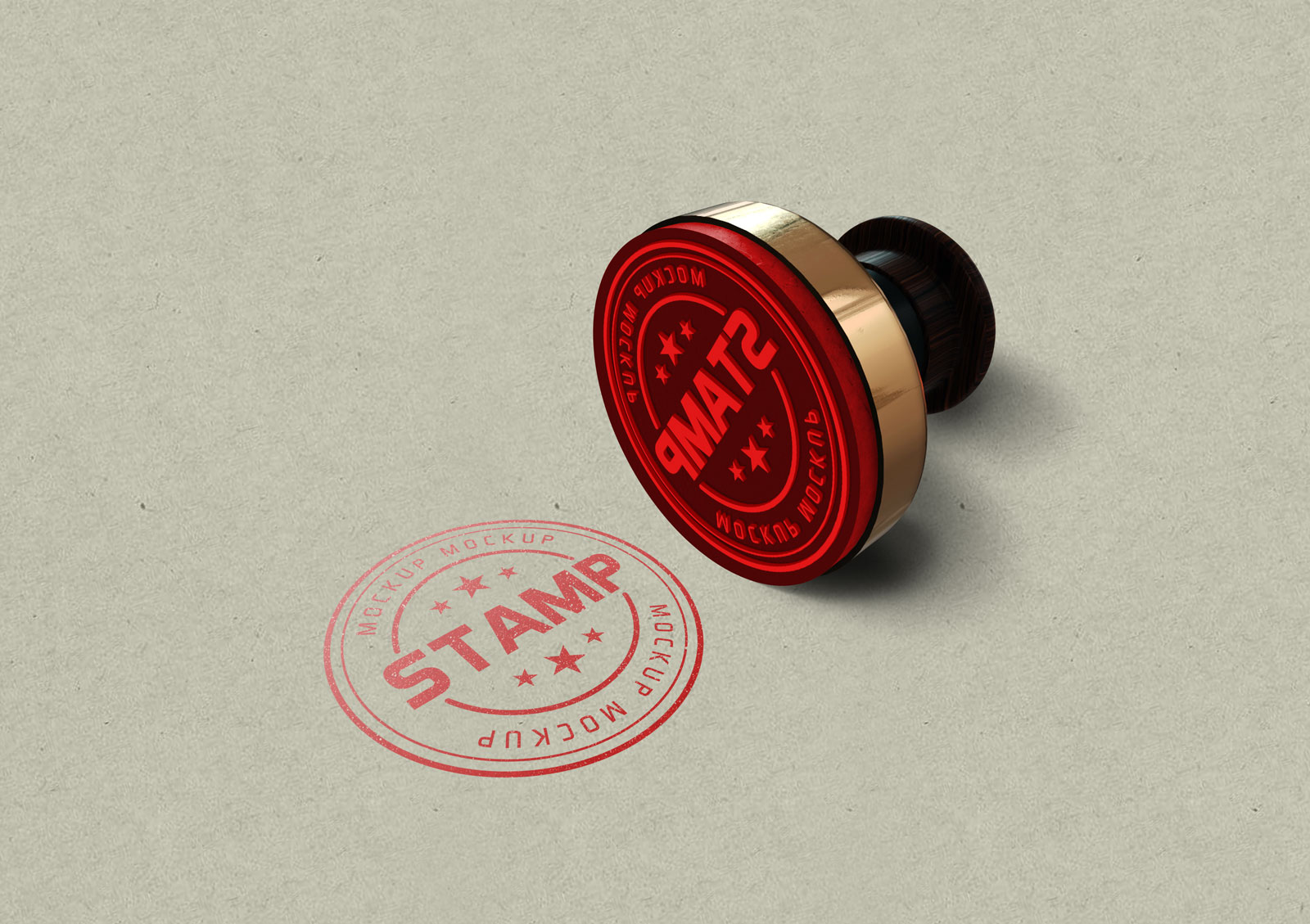 Round Stamp Free PSD Mockup