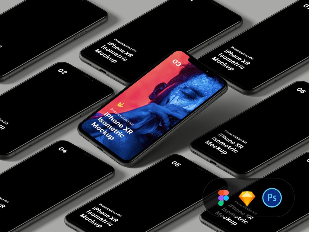 Download Isometric iPhone XR Free PSD Mockup - FreeMockup