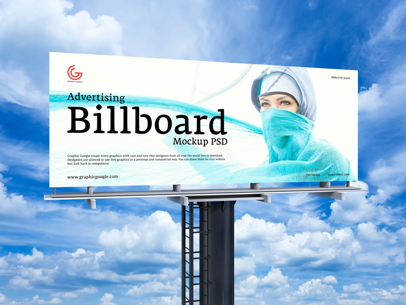 Free Advertising PSD Billboard Mockup