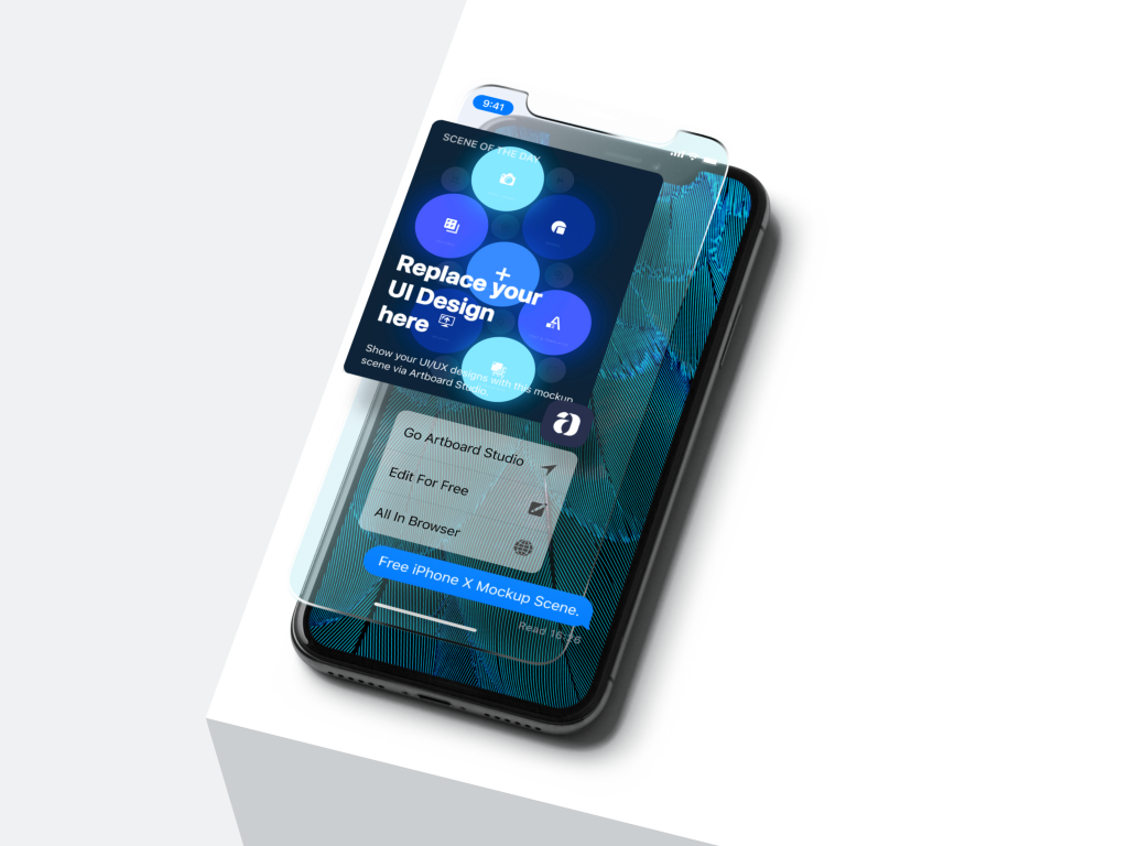 Download Free iPhone X UI Mockup Scene - FreeMockup.net